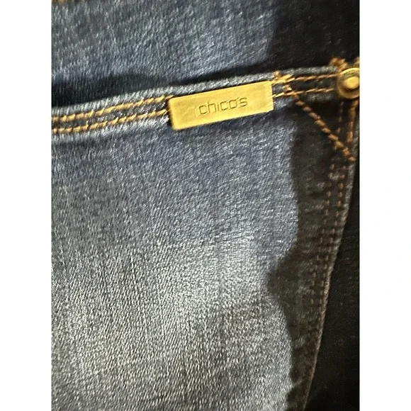 Chico's Girlfriend‎ Ankle Jeans So Slimming Stretch Dark Wash Denim Size 3 / 16 - Picture 3 of 7